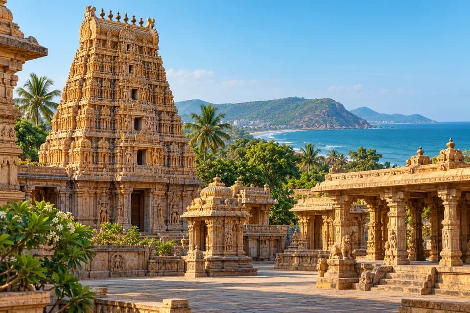 Illustrative South Indian temple architecture, evoking Vizag's heritage