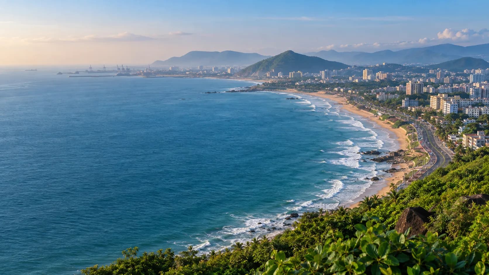 Illustrative Vizag seafront and coastal road